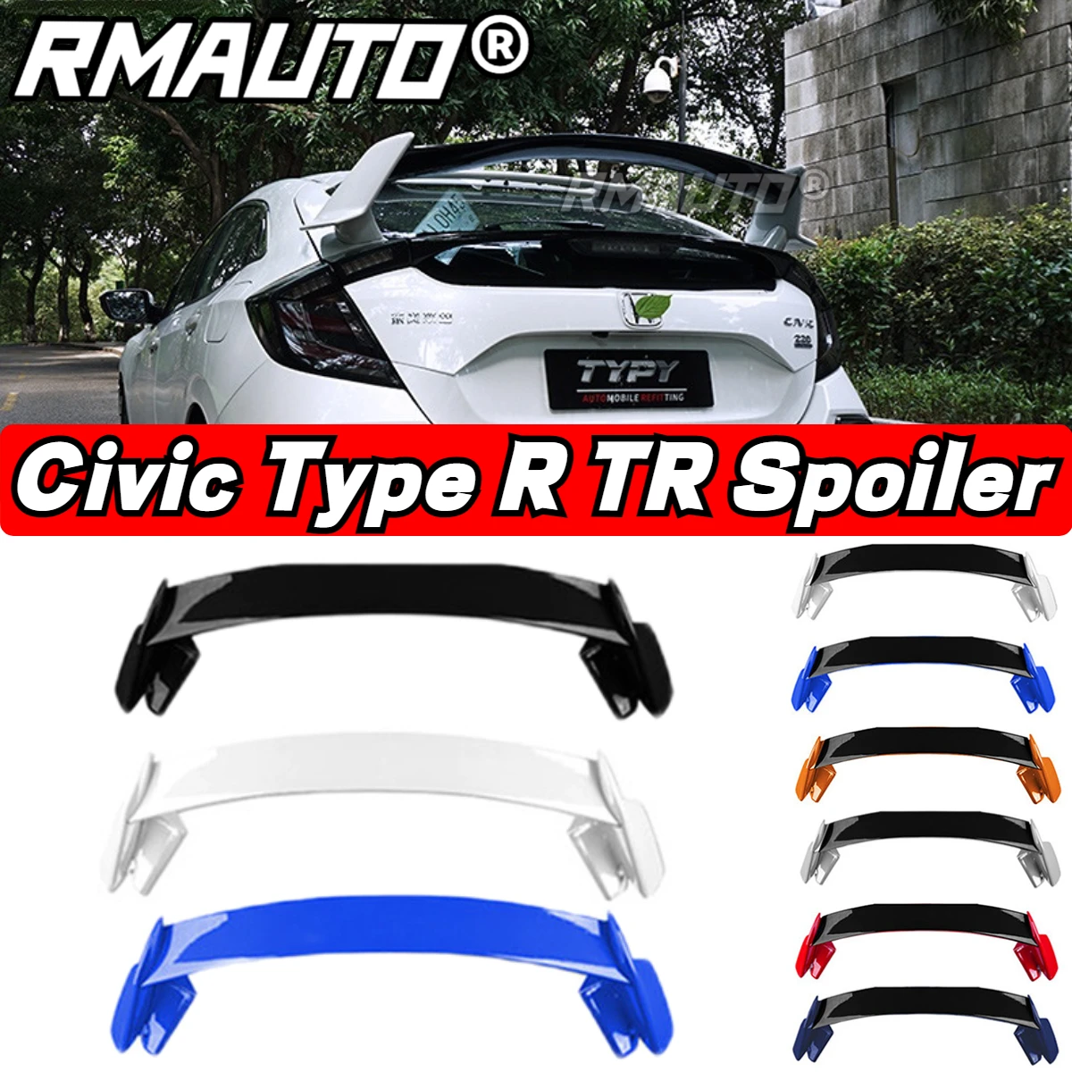

Стильный спойлер для Civic TR, сплиттер для переднего бампера, комплект для заднего диффузора для Honda Civic Sedan Hatchback 2016-2021, аксессуары