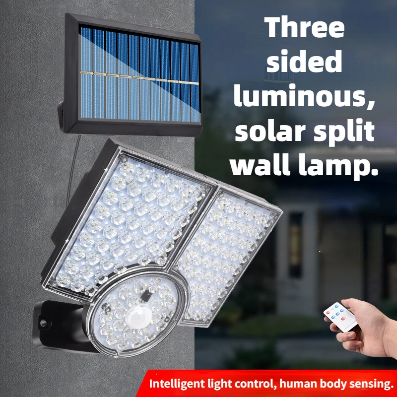 

112LED 120COB Solar Light Outdoor Motion Sensor Human Body Induction IP65 Waterproof 3 Gear Remote Control Split Solar Wall Lamp