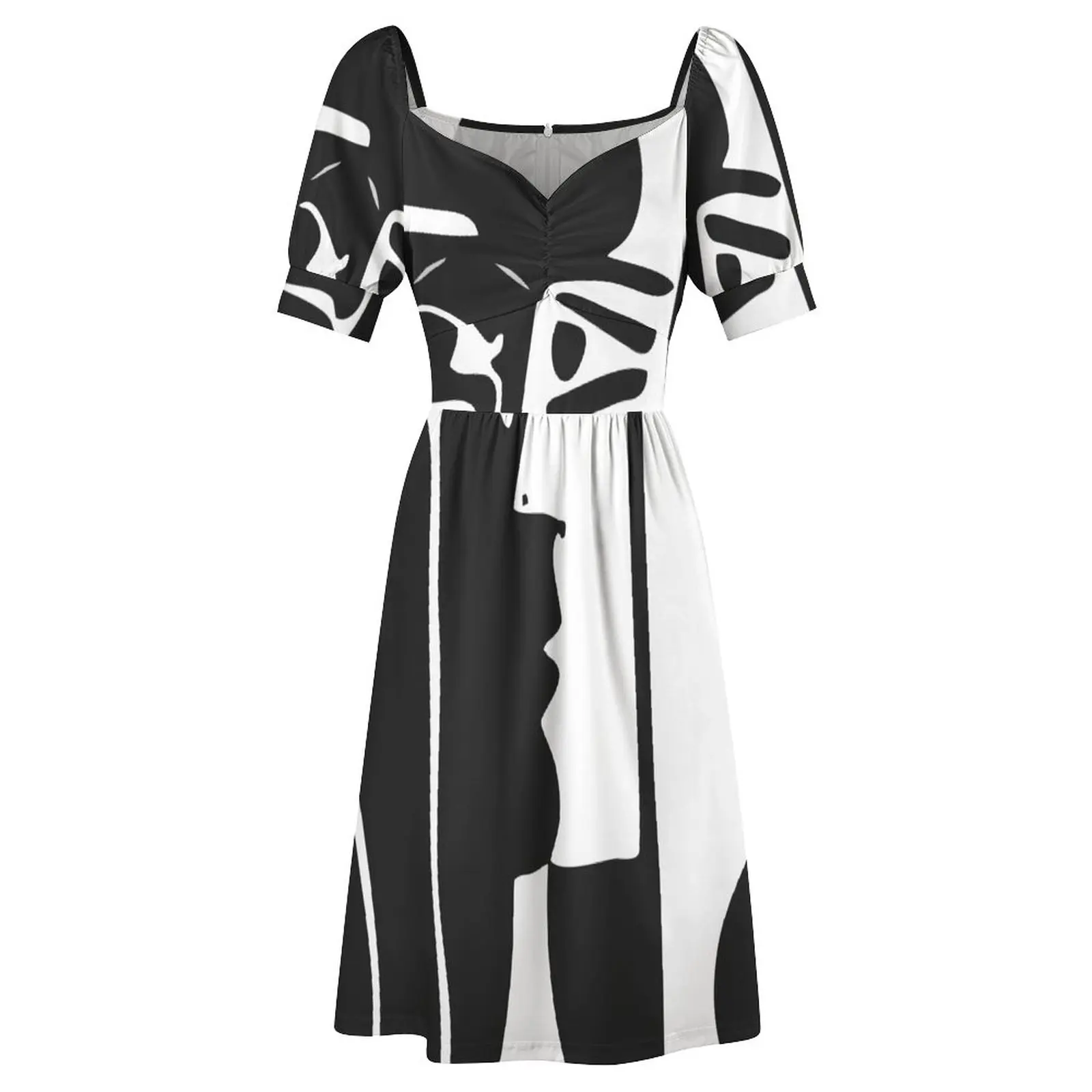 Черно-белые лица VectorArt. Платья для женщин летняя одежда женские платья