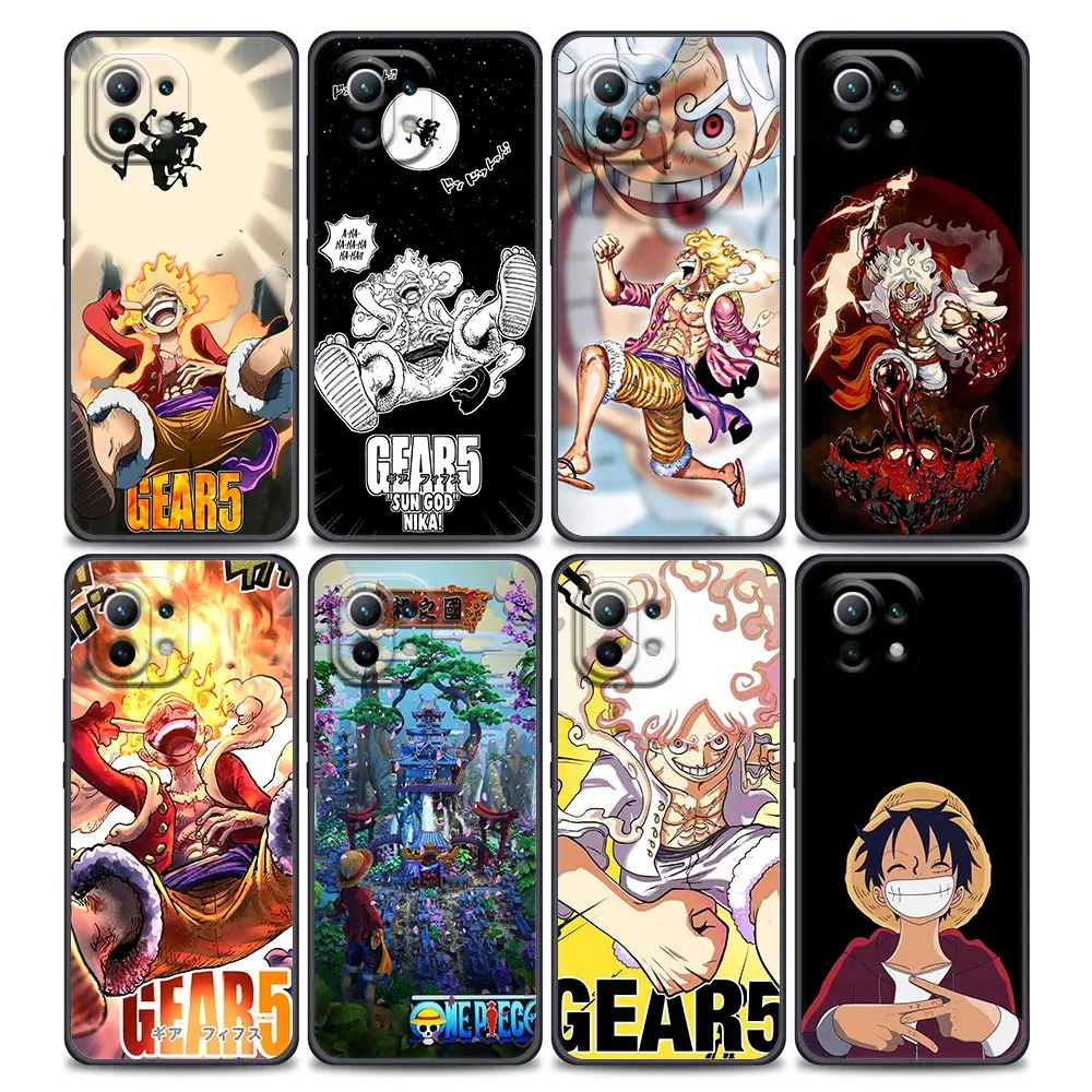 

One Piece Luffy GEAR 5 Coque Cases For Xiaomi Mi 11 11T 11X Pro Lite NE 5G 12 POCO X3 F3 M3 M4 NFC Pro Cover Sun God Nika fundas