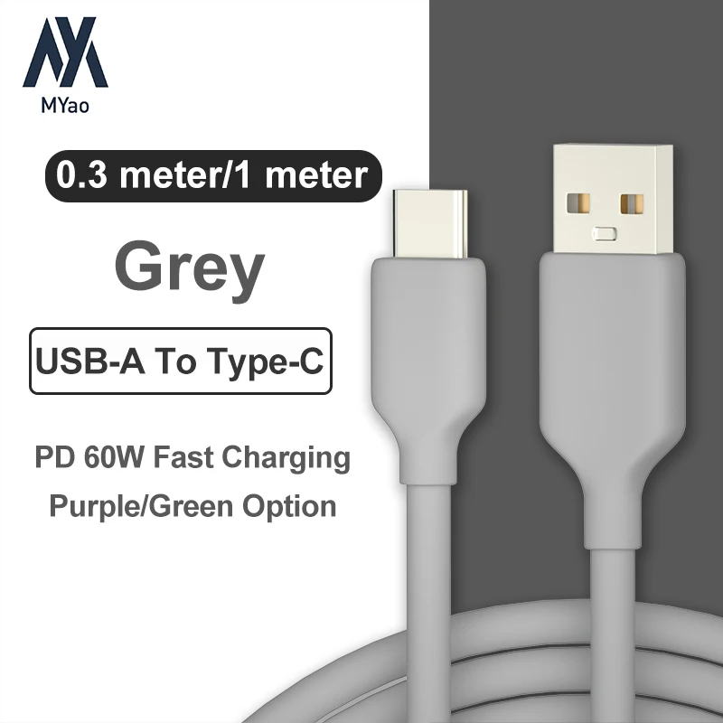 USB-кабель PD 60 Вт 1 м типа C шнур для быстрой зарядки данных iPhone 13 12 Pro Max Android Samsung Huawei