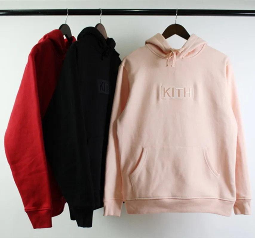 

New Embroidery Kith BOX LOGO Hoodie Hooded Men Women 1:1 High Quality Thick Manual KITH Pullover Sweatshirts y2k