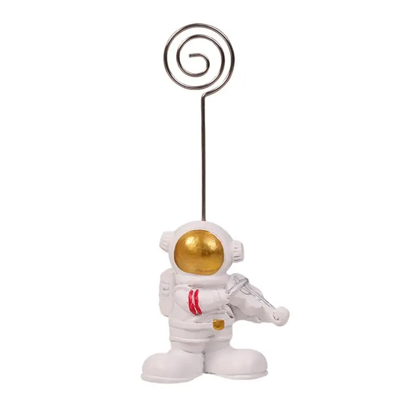 

Place Card Holder Memo Holder Clip Gloden Astronaut Desktop Picture Stand Mini Resin Photo Display Clips Creative Photo Clips