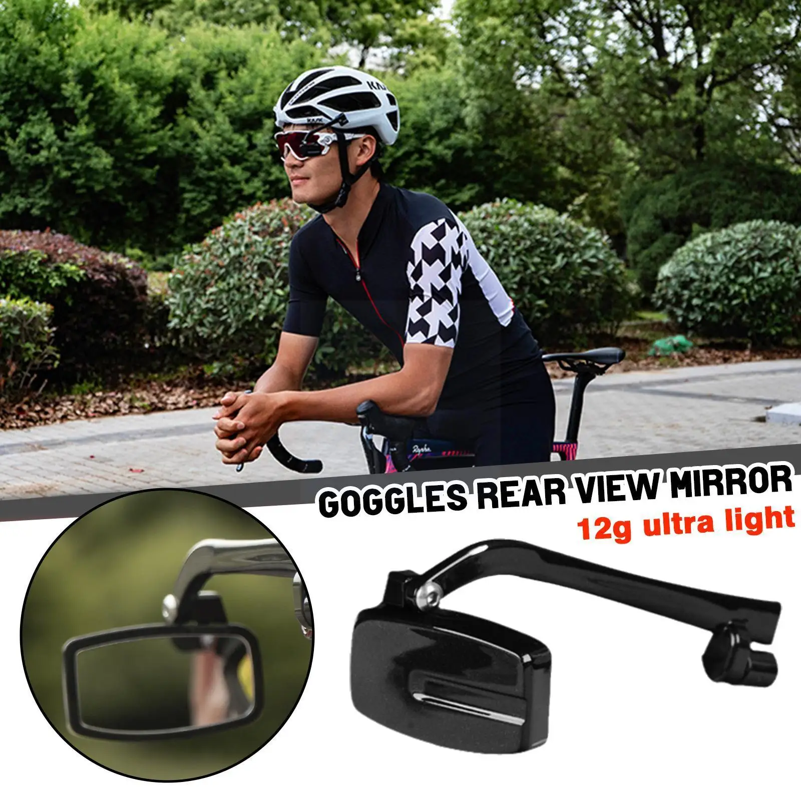 

Bike Bicycle Cycling Riding Glasses Rear View Mirror Rear View Mount Eyeglass Helmet Rearview Adjustment 360 D6R5