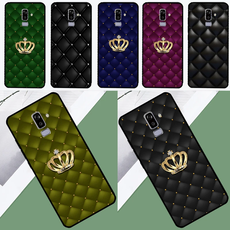 Quilted Texture Sofa Pattern Crown Phone Case For Samsung Galaxy J3 J5 J7 2017 J1 A5 A3 2016 J8 J4 J6 Plus A6 A8 A7 A9 2018