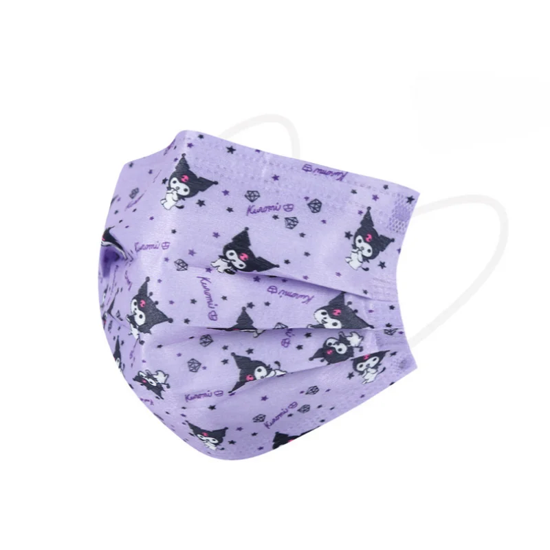 

Маска Sanrio Kuromi Cinnamoroll одноразовая для взрослых, милая мультяшная маска для лица с защитой от пыли и солнца, с независимой упаковкой, 10 шт.