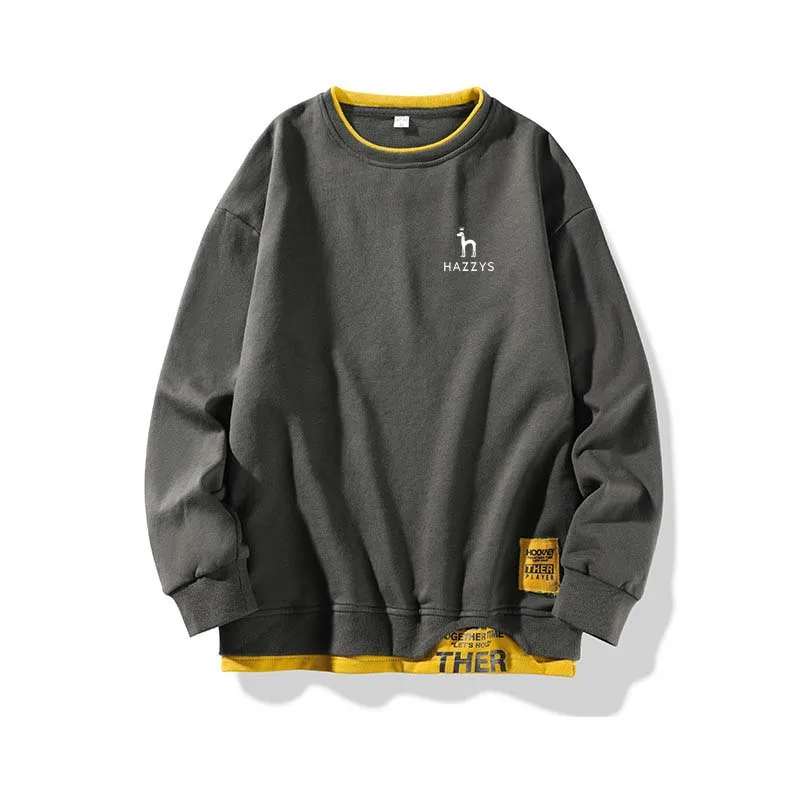 Men HAZZYS Golf Hoodies Hip Hop Spring Winter Loose Pullover Streetwear O-Neck Casual Men's Sweatshirt Wear