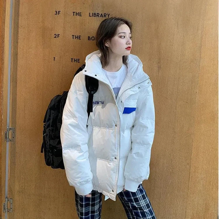2022 New Winter Down Padded Jacket Women's Short Cotton Coat Korean Loose Thicken Parkas Coat Fashion Hooded Female Basic Coat