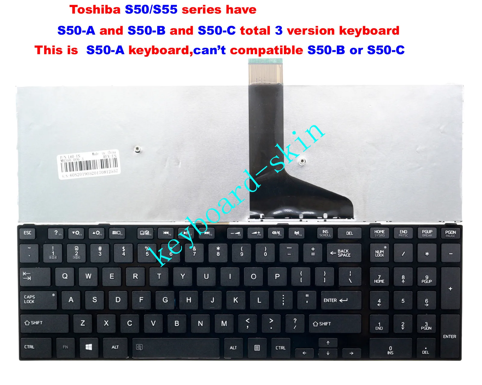 Новый черный без подсветкой Клавиатура для ноутбука Toshiba Satellite S50-A S50D-A S50t-A S55-A S55D-A S55t-A S55-S5188 S50-A-00G ноутбук
