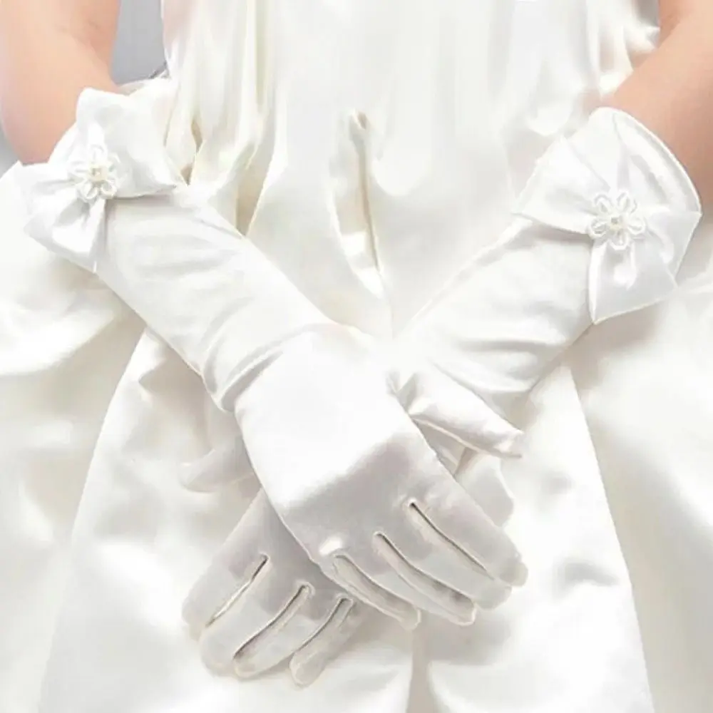 

Dance Performance Children's Wear Stage Gloves Princess Skirt Accessories Full Finger Mittens Children Long Gloves