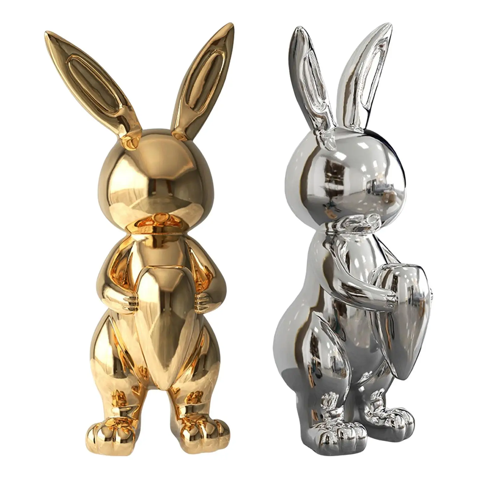 

Rabbit Figurine Flower Vase Sculpture Storage for Office Desktop Decor