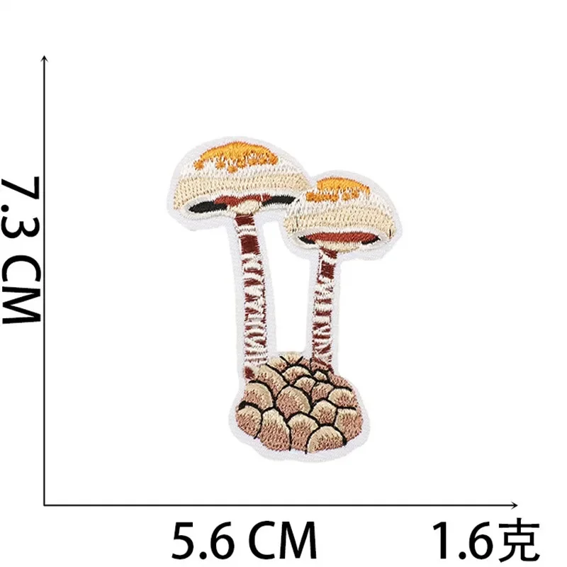 Embroidered Patch Iron On Patches for Clothing Pocket Mushroom Clothes Stickers Fabric Sewing Thermal Adhesive Applique Fusible