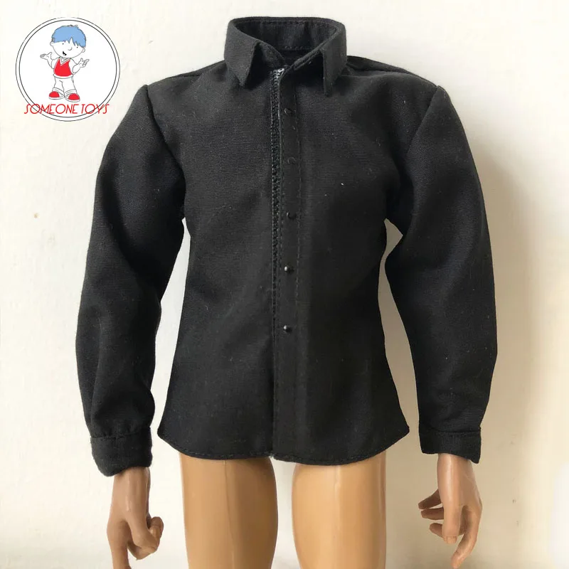 

1/6 Male Shirt Black Long Sleeve for 12 Inch Action Doll Clothes for 12 Inch Narrow Shoulder Action Figure Body