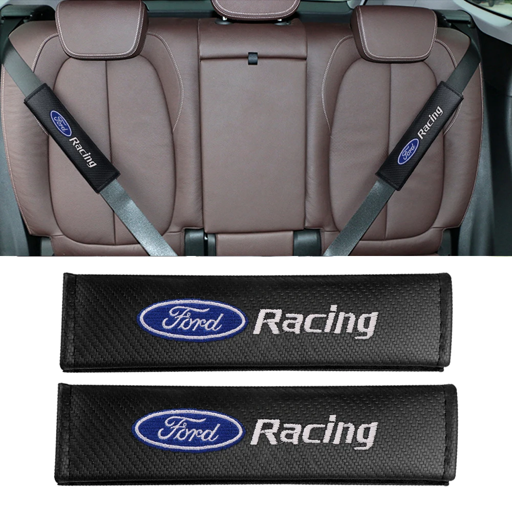 Фото 2 шт. накладки на ремни безопасности из карбона для Ford Mustang, Focus, Fiesta, Shelby, Kuga, Mondeo, S-Max, Ranger, Edge, ST №2