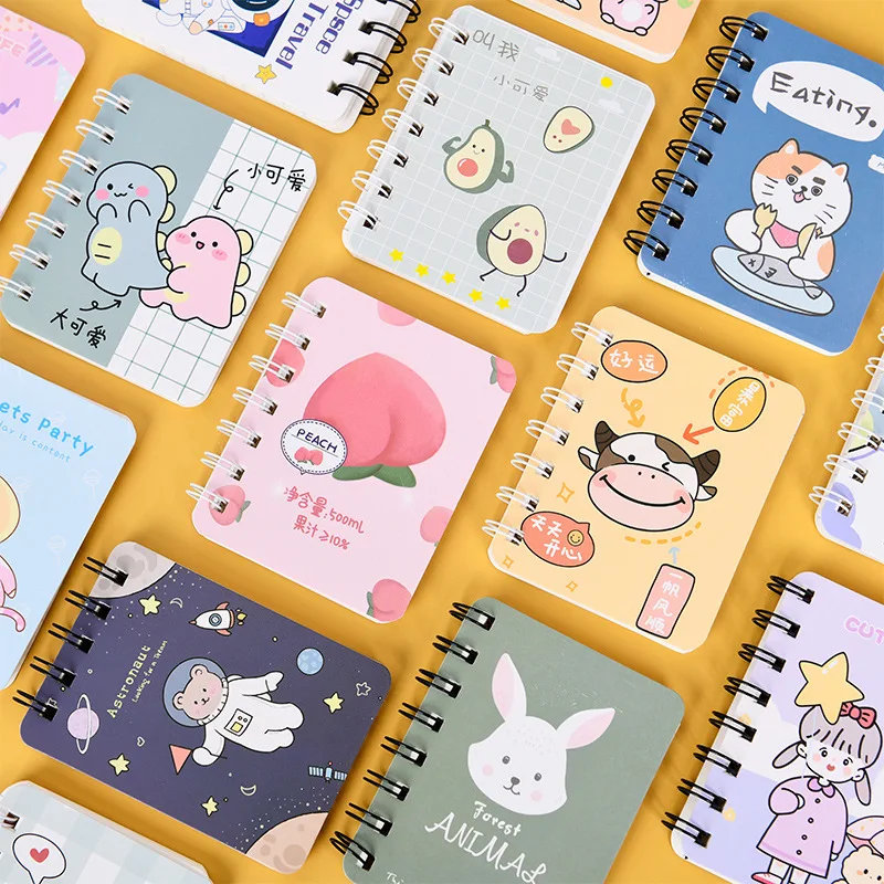 

Cartoon small fresh thickened 80 rollover coils mini student classroom portable memo pocket notebook notebooks and journals