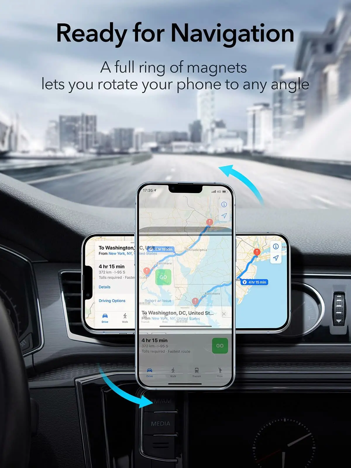 Magnetic Wireless Car Charger Mount Adsorbable Phone For iPhone 14 13 12 Pro Max adsorption 15W Fast Charging Alloy Frame Holder