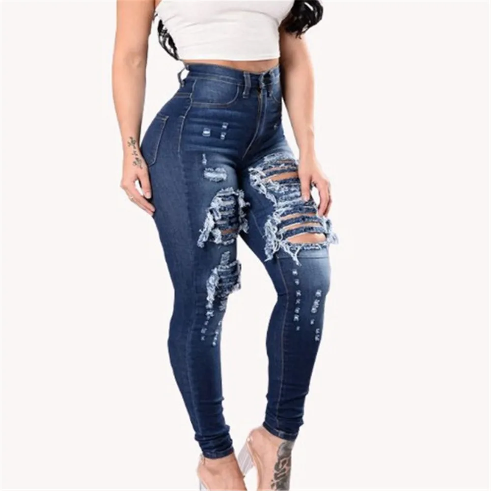 

Женские рваные джинсы, брюки-карандаш в европейском и американском стиле, новинка сезона осень-весна 2022