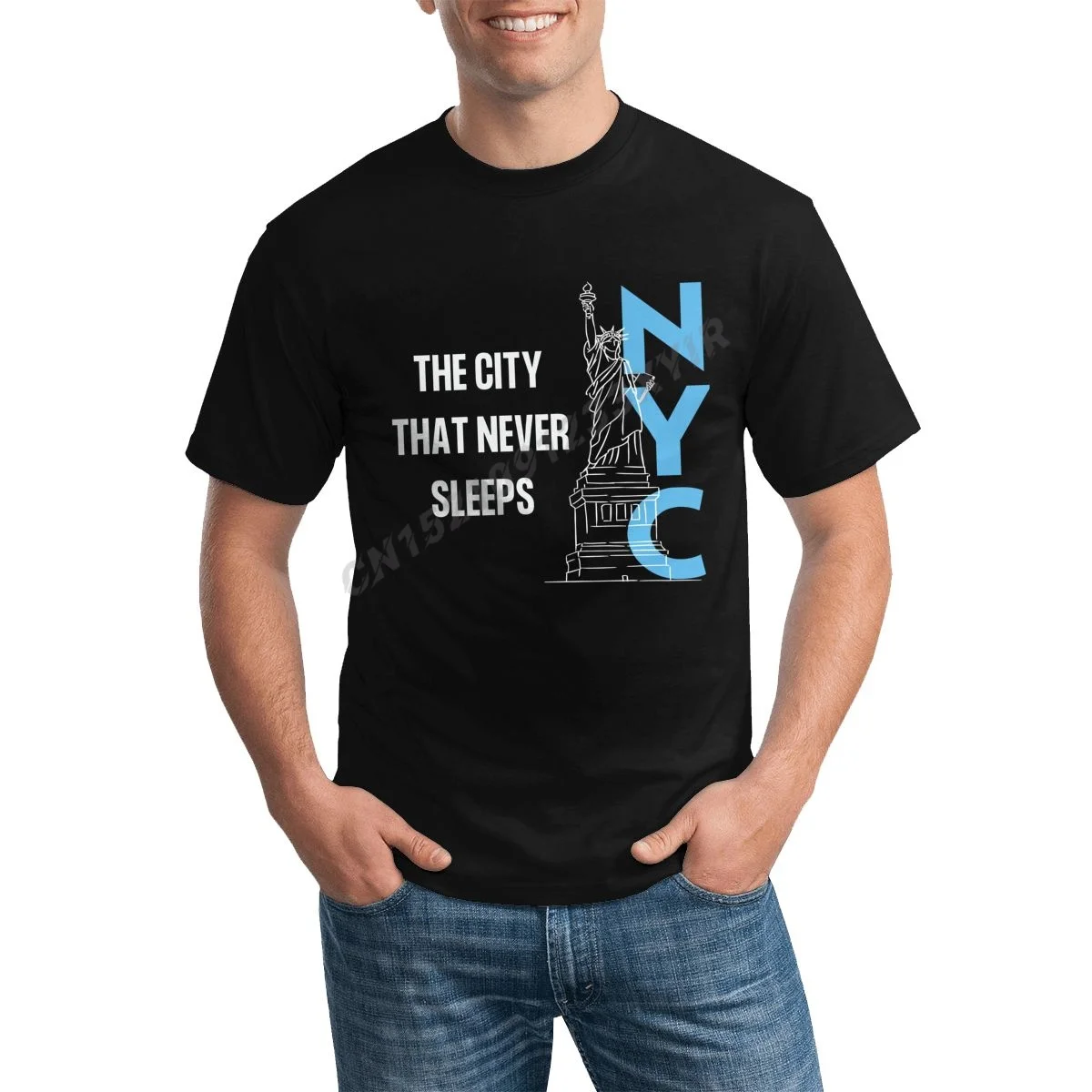 

Men T-shirt New York City NYC Skyline Mark Statue of Liberty Minimalist T Shirt Men's tee 100% Cotton XS-5XL Tshirt