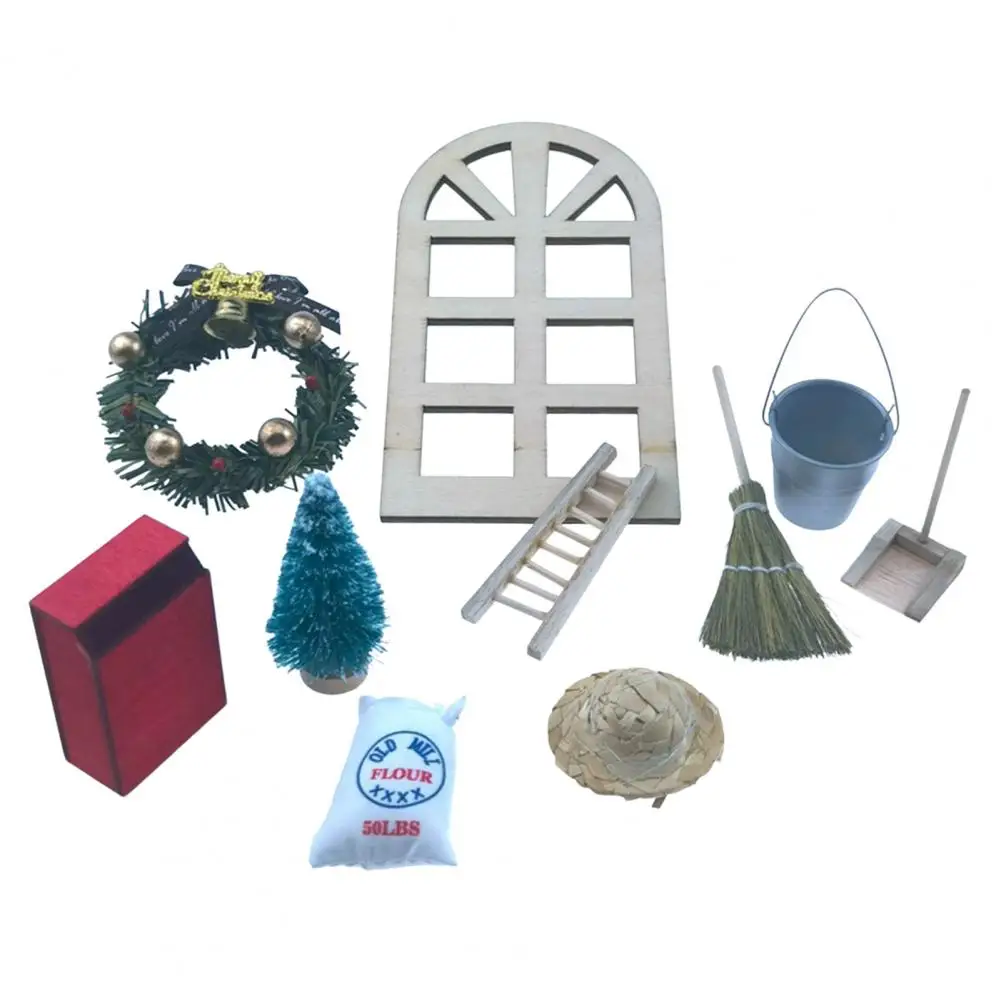 

9 шт./компл. Рождественская декоративная модель для кукольного домика, коллекционная игрушка, ролевая игрушка, аксессуары для кукольного до...