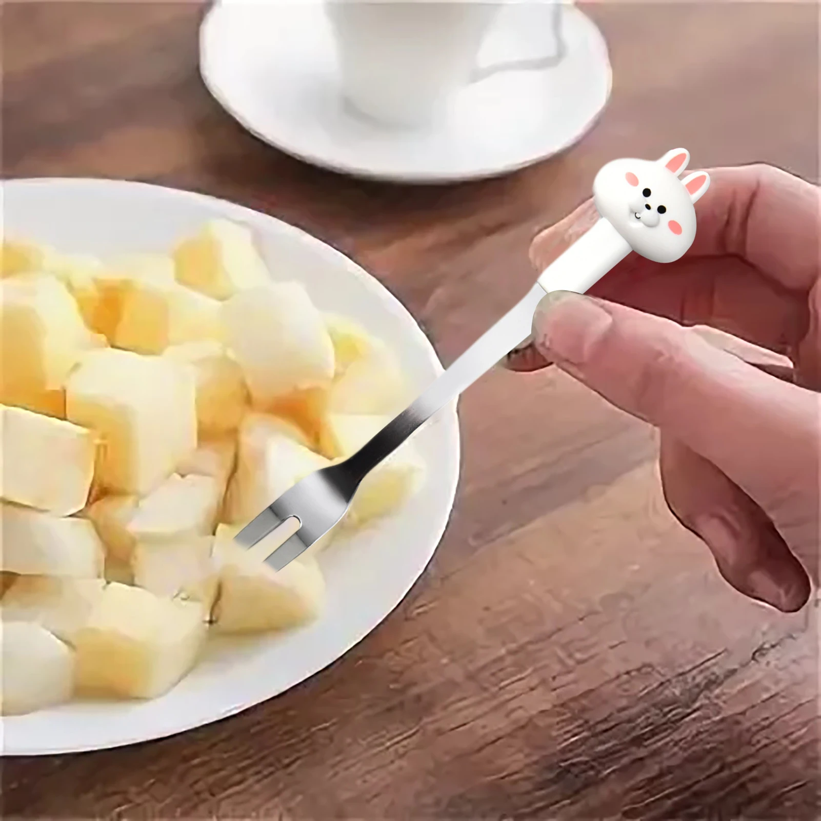 Вилка в виде кролика для детей 6 шт. вилка из нержавеющей стали еды с милыми