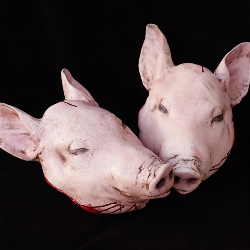 

Украшение в виде головы свиньи крови, искусственная латексная игрушка для Хэллоуина, реквизит, товары для Хэллоуина, имитация головы свиньи