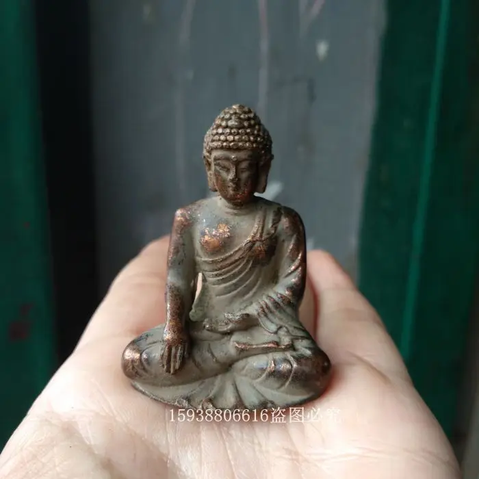 

Antique bronze collection purple leather imitation bronze statue of Sakyamuni dedicated to the old Buddha statue