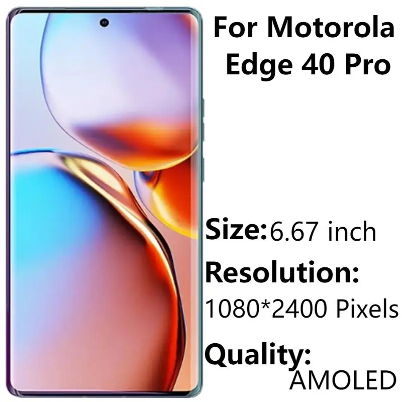 Оригинальный AMOLED дисплей 6 67 дюйма для Motorola Edge 40 Pro ЖК-дисплей с рамкой сенсорный