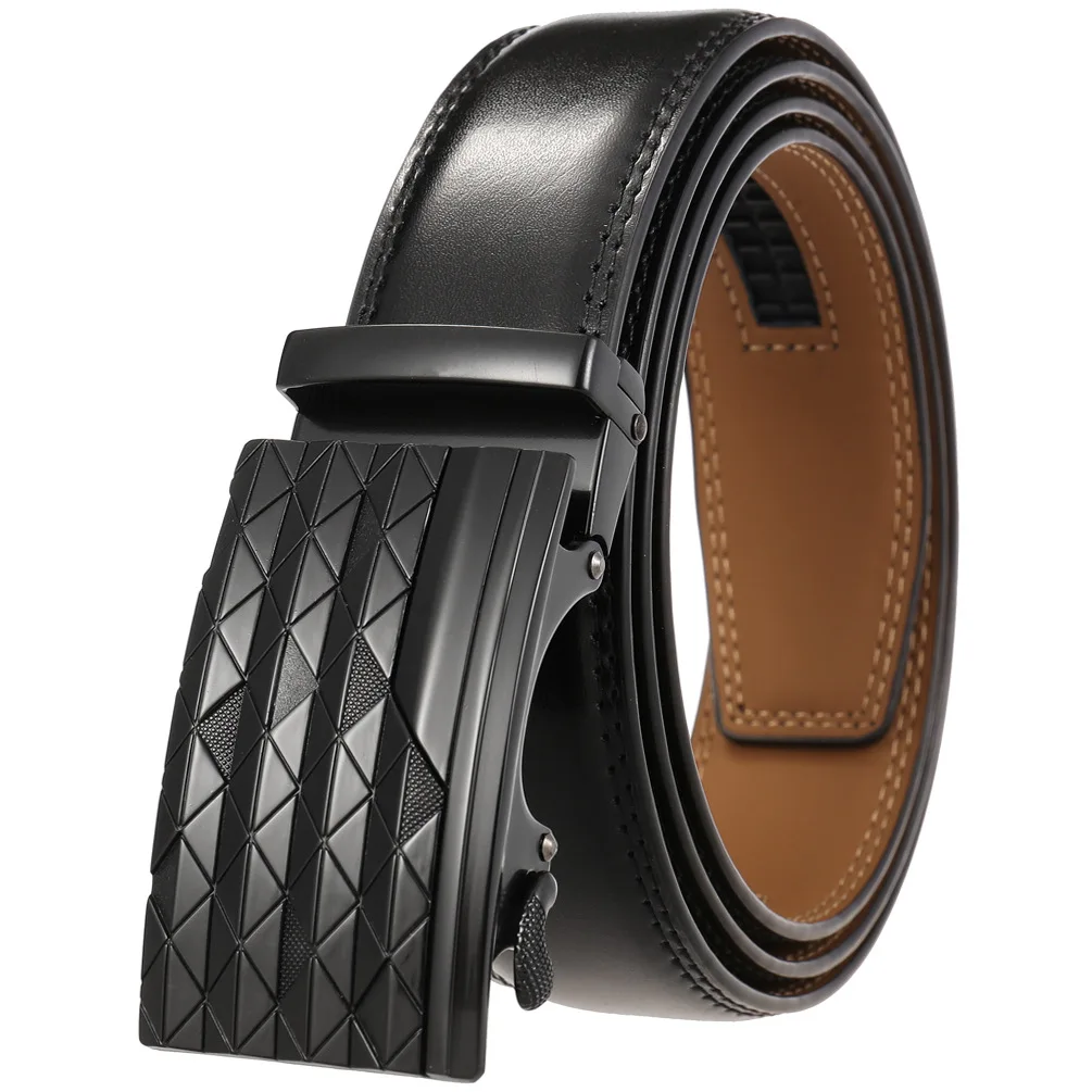 

Automatic Buckle Men 95 Grain Casual Business Belt High Quality Texture 60 Grain Two Layer Leather Quick Release Trend Boy Belt