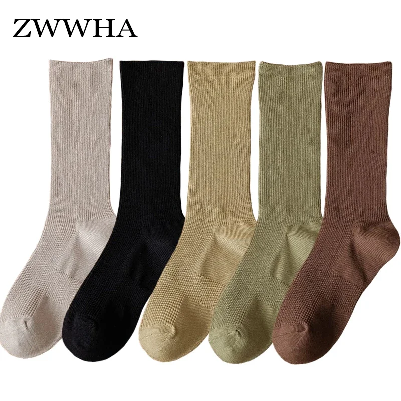 

Носки Женские однотонные в стиле ретро, 5 пар/комплект