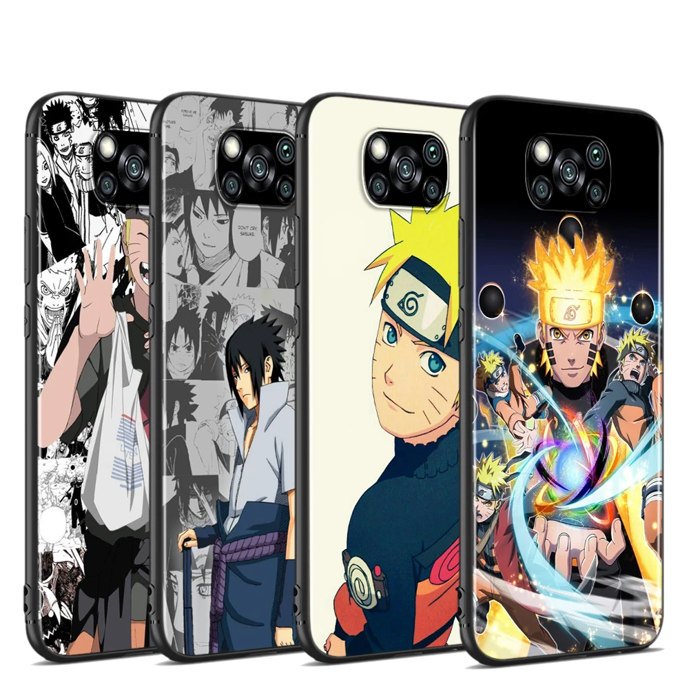 

Anime Naruto Kakashi For Xiaomi Poco M4 X3 F3 GT NFC M2 X2 F2 C3 M3 F1 Pro Play Mix 3 A3 A2 Lite Black Phone Cover