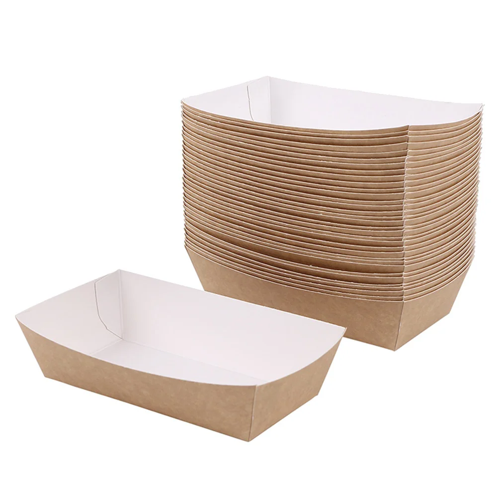 

50 Pcs Disposable Food Tray Paper Trays Party Supplies Customized Paperboard Cake