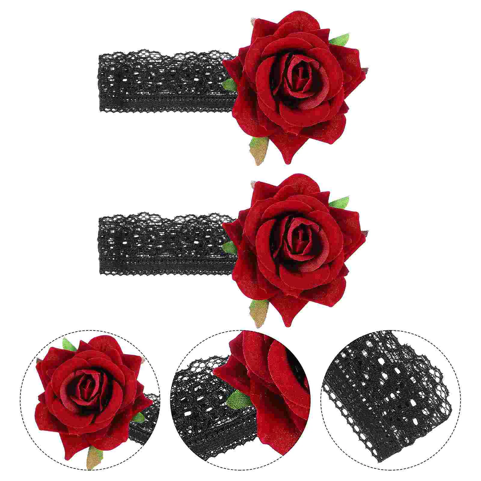 

2Pcs Rose Armlet Beautiful Armlet Chic Lace Arm Bands Retro Jewelry