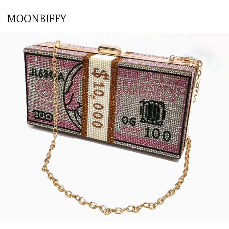 

Роскошный женский кошелек со стразами, вечерняя сумочка-клатч с кристаллами, украшенный стразами кошелек для денег