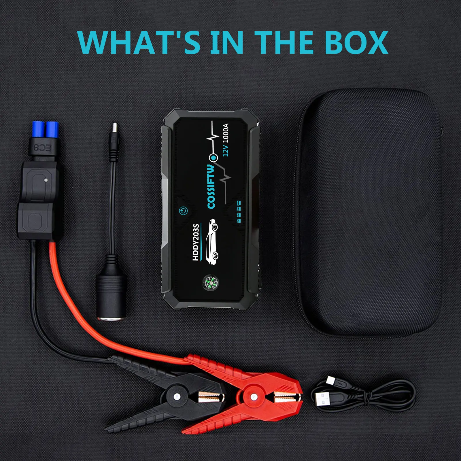 1000A Multifunction Portable Power Bank 12V Car Battery Booster Emergency  Starting Device Jump Starter