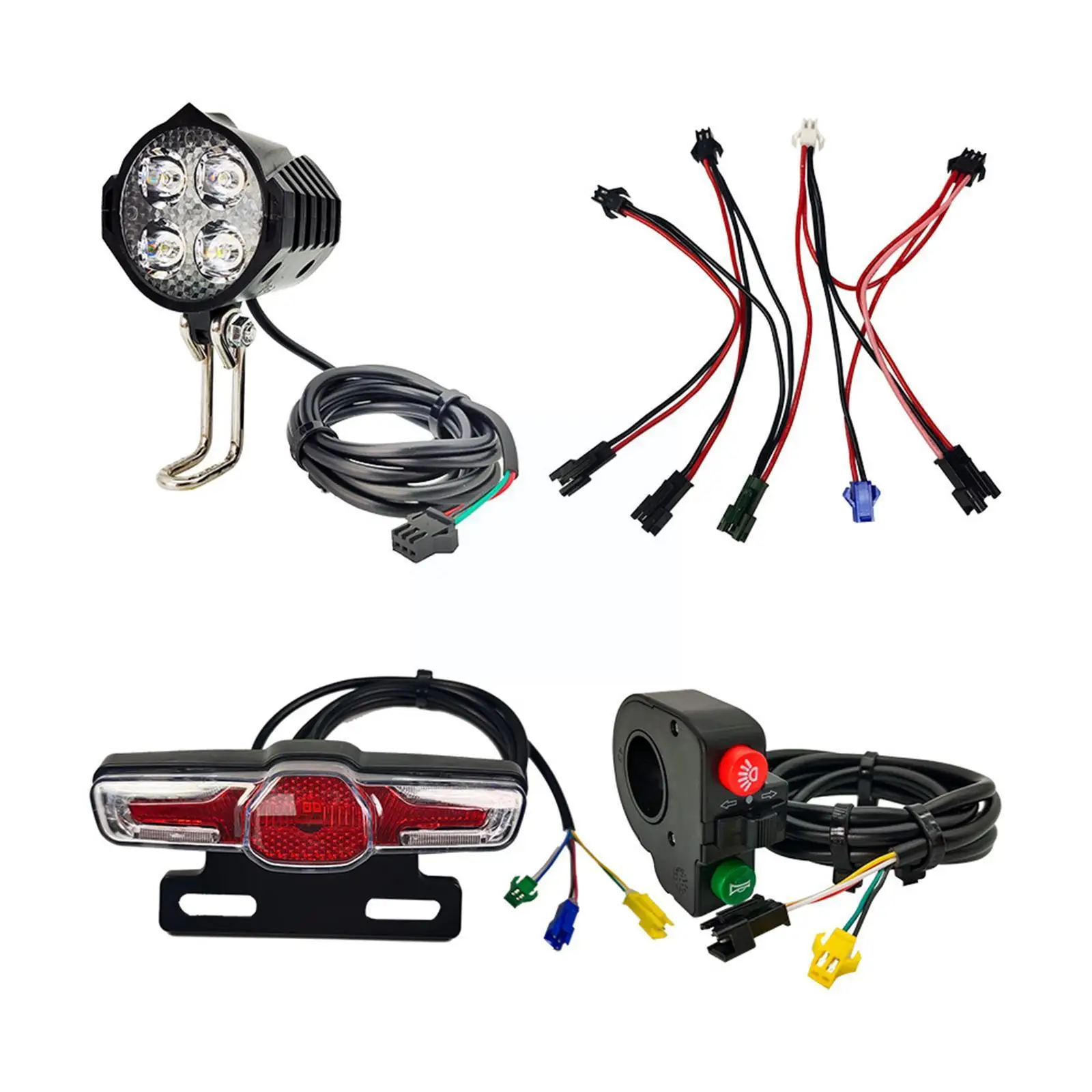 

Электрическая фара, новинка, 12/36/48 В/60 в, передний задний фонарь, задний фонарь, фара для велосипеда, светодиодные фары E6t0