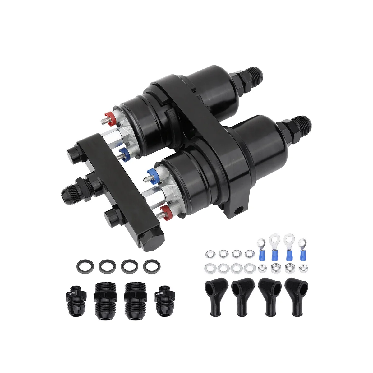 

2PCS 300LPH Universal External Inline Fuel Pump Replaces 0580254044 W/ Double Hole Mounting Bracket Kit