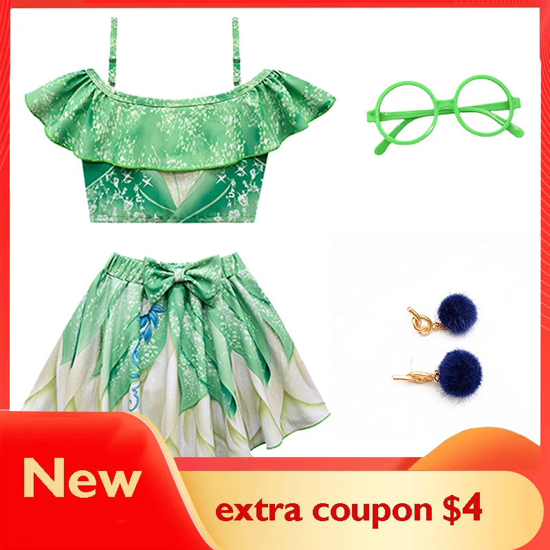 

Fantasia NewFashion Girls One-shoulder Swimsuit Two-piece Cosplay Style Costume Carnival Princess Party Show Dress 2-10Y