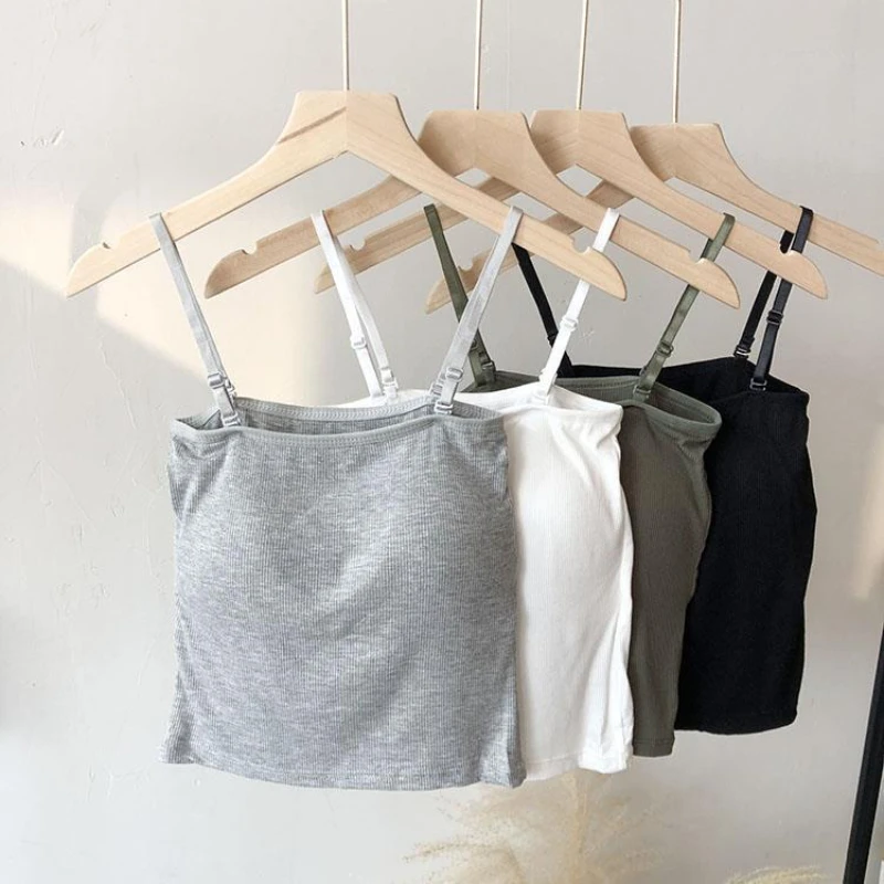 

Women's small camisole sexy inner and outer wear with chest pad summer and autumn short tops net red popular women's tube top