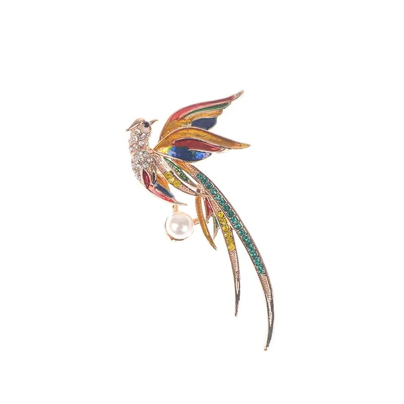 

Creative Fashion Temperament Hummingbird Phoenix Peacock Drip Oil Brooch Party Brooch Imitation Enamel Clothing Accessories