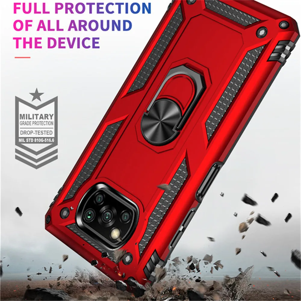 

For POCO X3 PRO Case Rugged Armor Cover For Xiaomi Pocophone Poco X3 Pro NFC Anti Fall Shockproof Magnetic Protection Coque capa