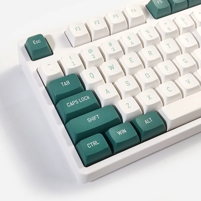 

Dark Green White 104+45 CSA Profile PBT Doubleshot Keycap Set Cherry MX Mechanical Gaming Keyboard