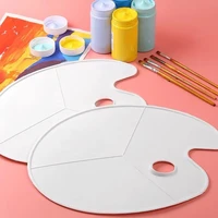 nonstick plastic palette color mixing tray with thumb hole portable white painting palette artist students oil painting supplies
