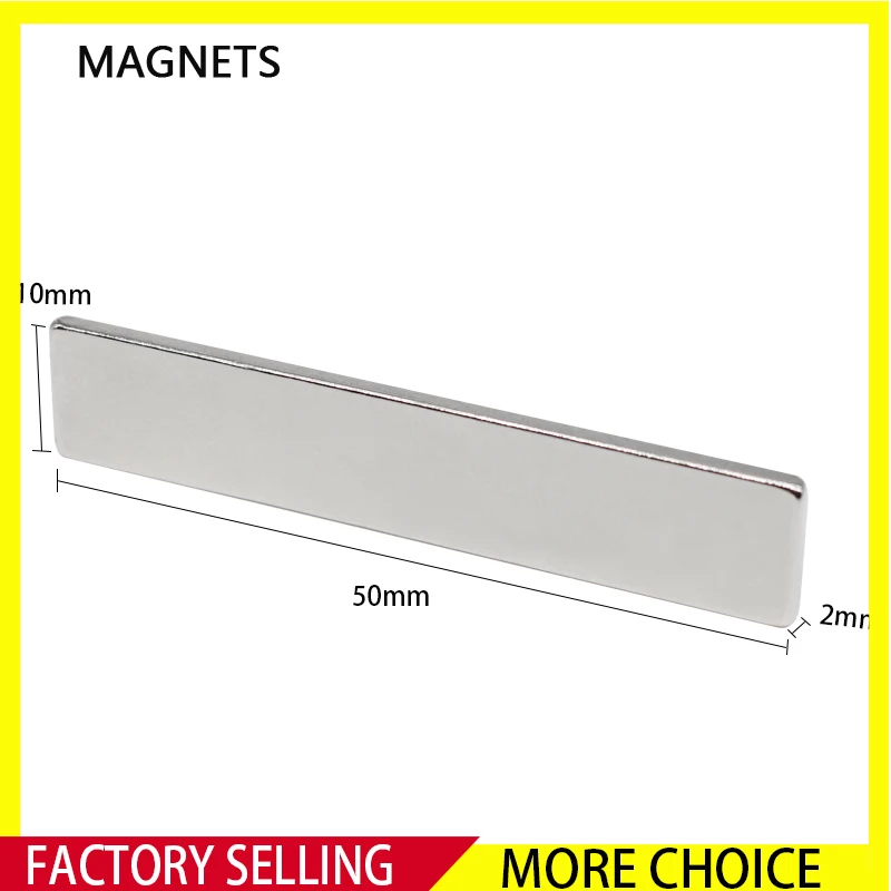

2/5/10/20/50PCS 50x10x2mm Thin Block Strong Rare Earth Magnet N35 Rectangular Neodymium Magnets 50x10x2 Strip Magnet 50*10*2 mm