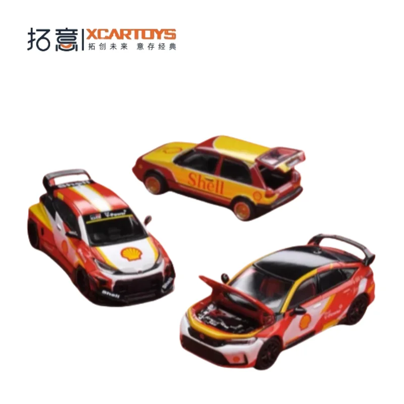XCARTOYS 1:64 POPRACE SHELL Toyota Yaris Honda FL5 Volkswagen Golf Shell литый под давлением модель автомобиля из