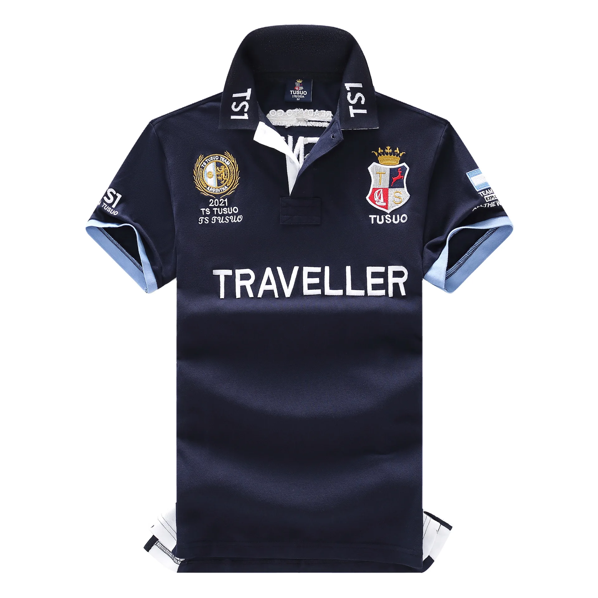 Мужская рубашка-поло S-6XL Высококачественная из 100% хлопка с короткими рукавами