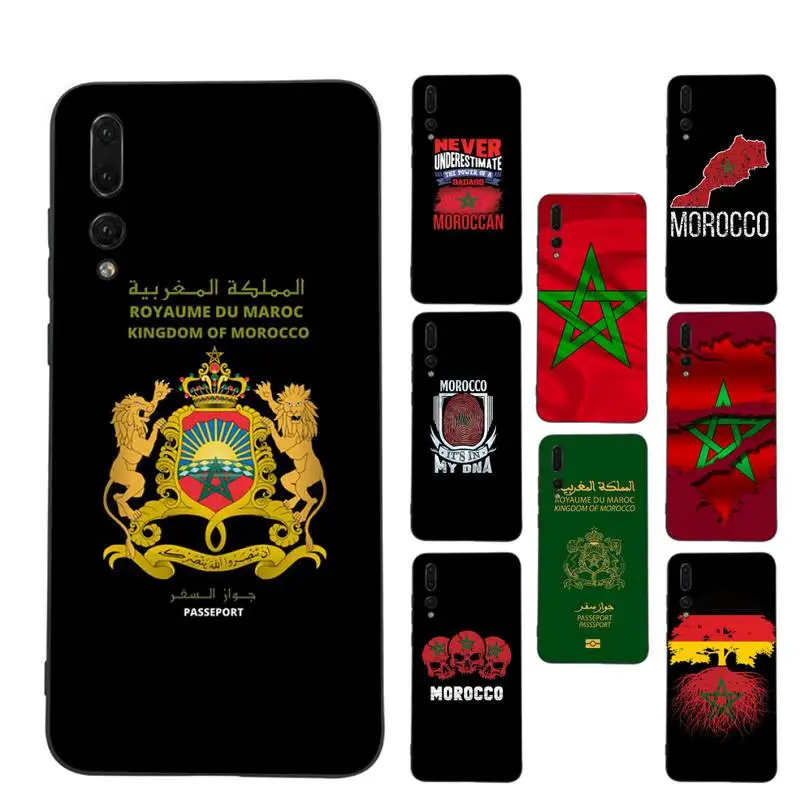 

Morocco Flag Coat Of Arms Passport Phone Case for Huawei P30 40 20 10 8 9 lite pro plus Psmart2019