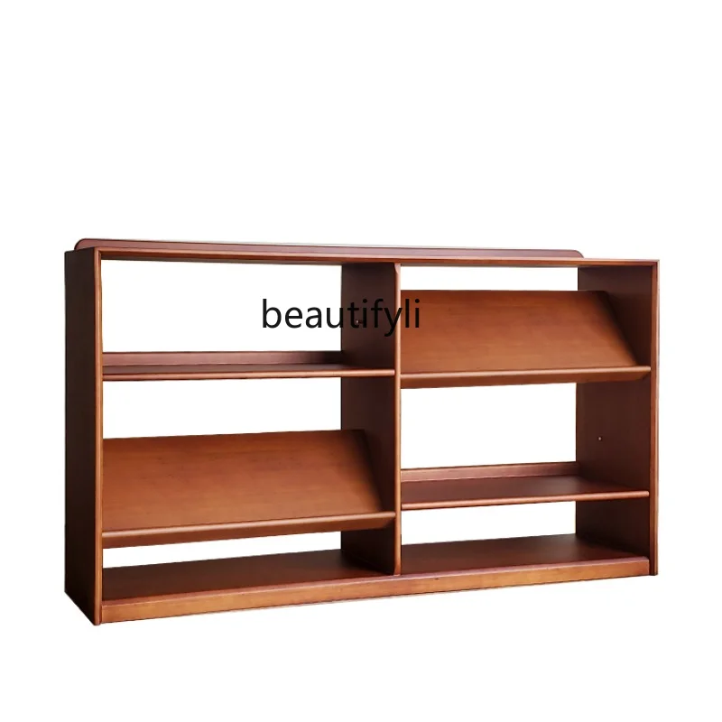 

Скандинавская книжная полка, напольный настенный книжный шкаф из массива дерева, простая полка для хранения в гостиной, домашний демонстрационный стенд, шкаф для хранения