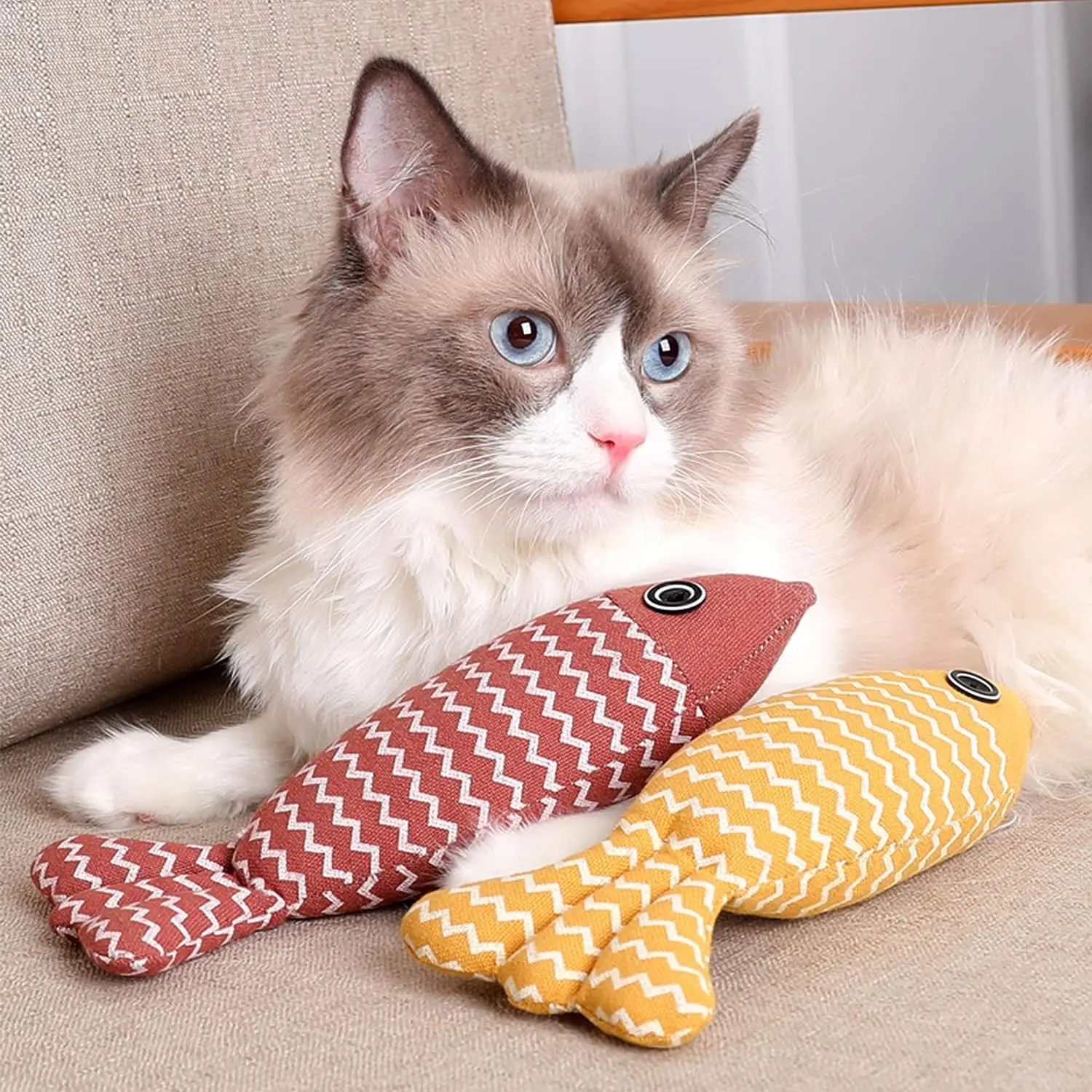 

Plush Cat Fish Toy Cat Scratcher Catnip Toy Interactive Simulation Fish Cat Mint Fidget Toys Stuffed Playing Toy For Cat Kitten