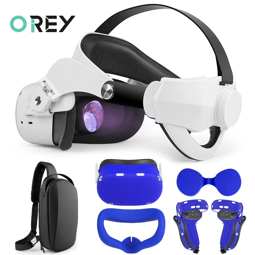Регулируемый головной ремень для Oculus Quest 2 Halo ремень защитный чехол силиконовое покрытие ручки для Oculus Quest2 VR аксессуары oculus quest 2 аксессуары