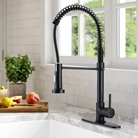 knoklock matte black kitchen faucet pull out modern sink faucets hot cold water mixer tap 360 degree rotation sprayer